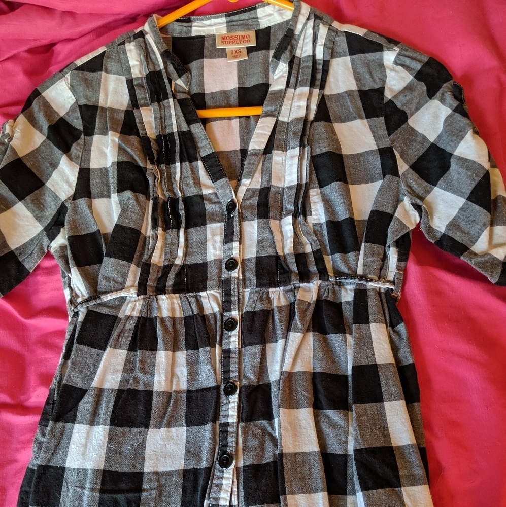 Black and white button down